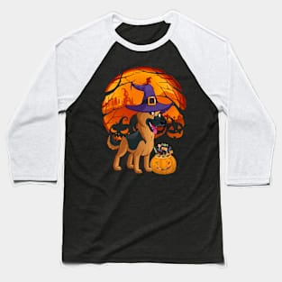 German shepherd pumpkin witch Baseball T-Shirt